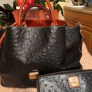Dooney & Bourke Leather/ Ostrich Wallet & Handbag